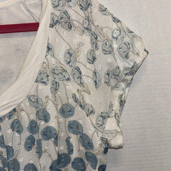 ROCHA JOHN ROCHA BRAND BLUE AND WHITE FLORAL DESIGN LINED WITH BALLOON HEM - Picture 6 of 8